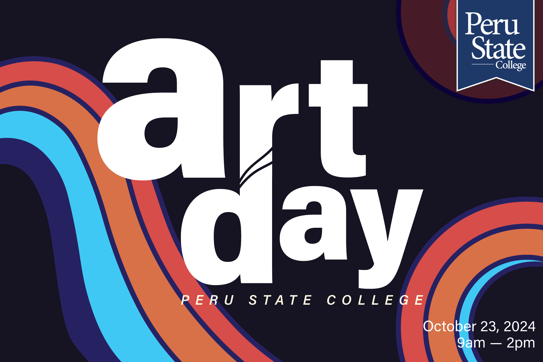 Peru State Art Day 2024, Postcard front, Adobe Illustrator.