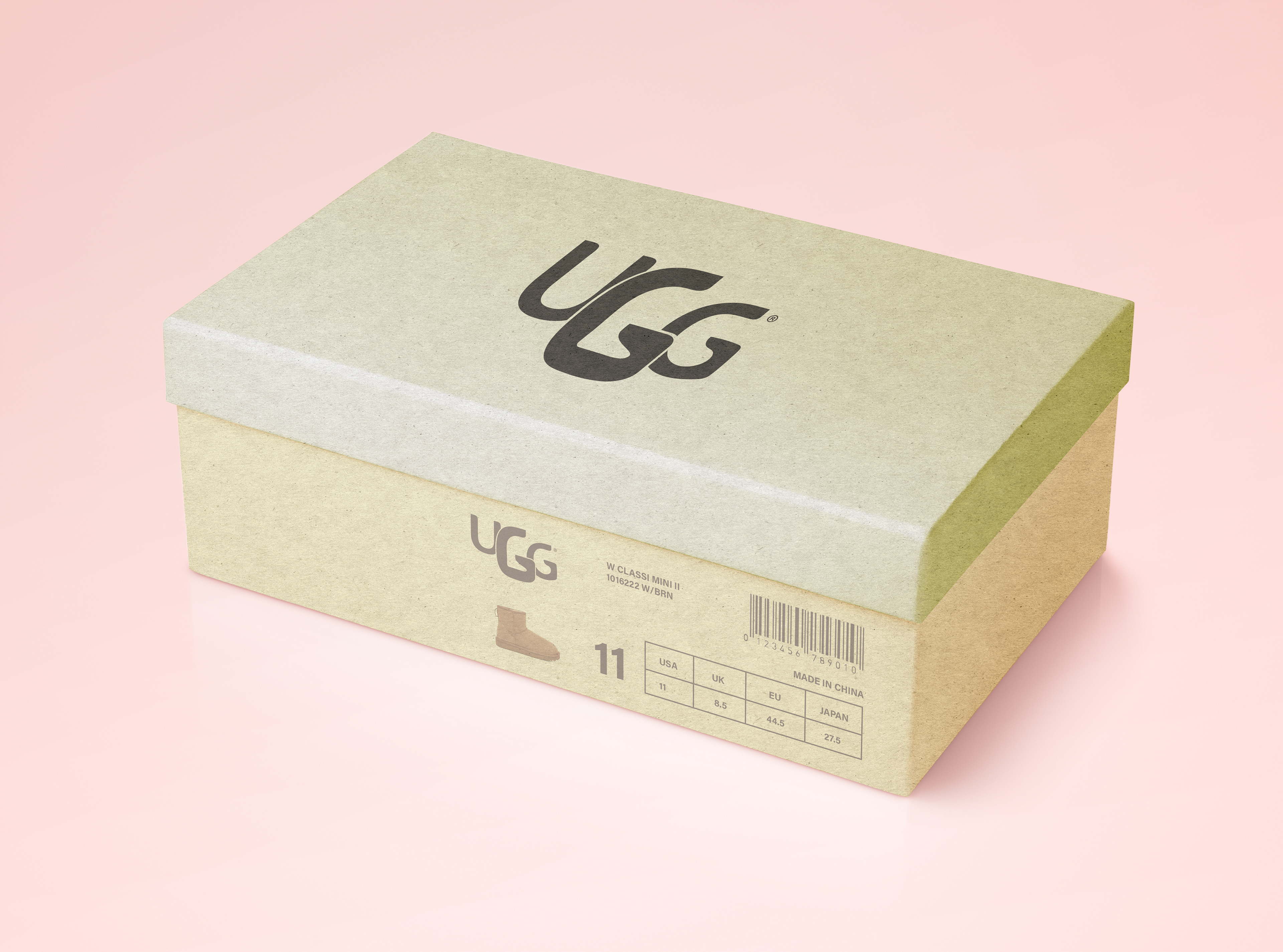 Tan Ugg Shoe Box W/ Primary Logo