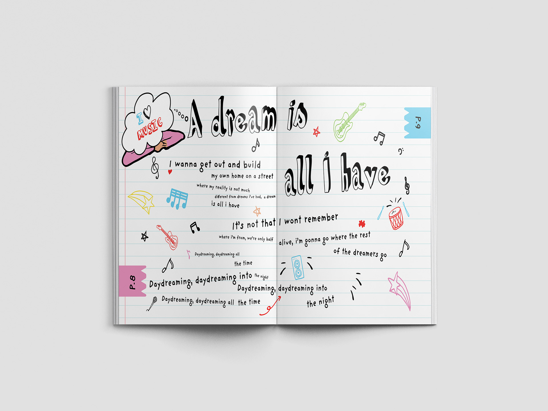 Zine Doodles & Lyrics Page