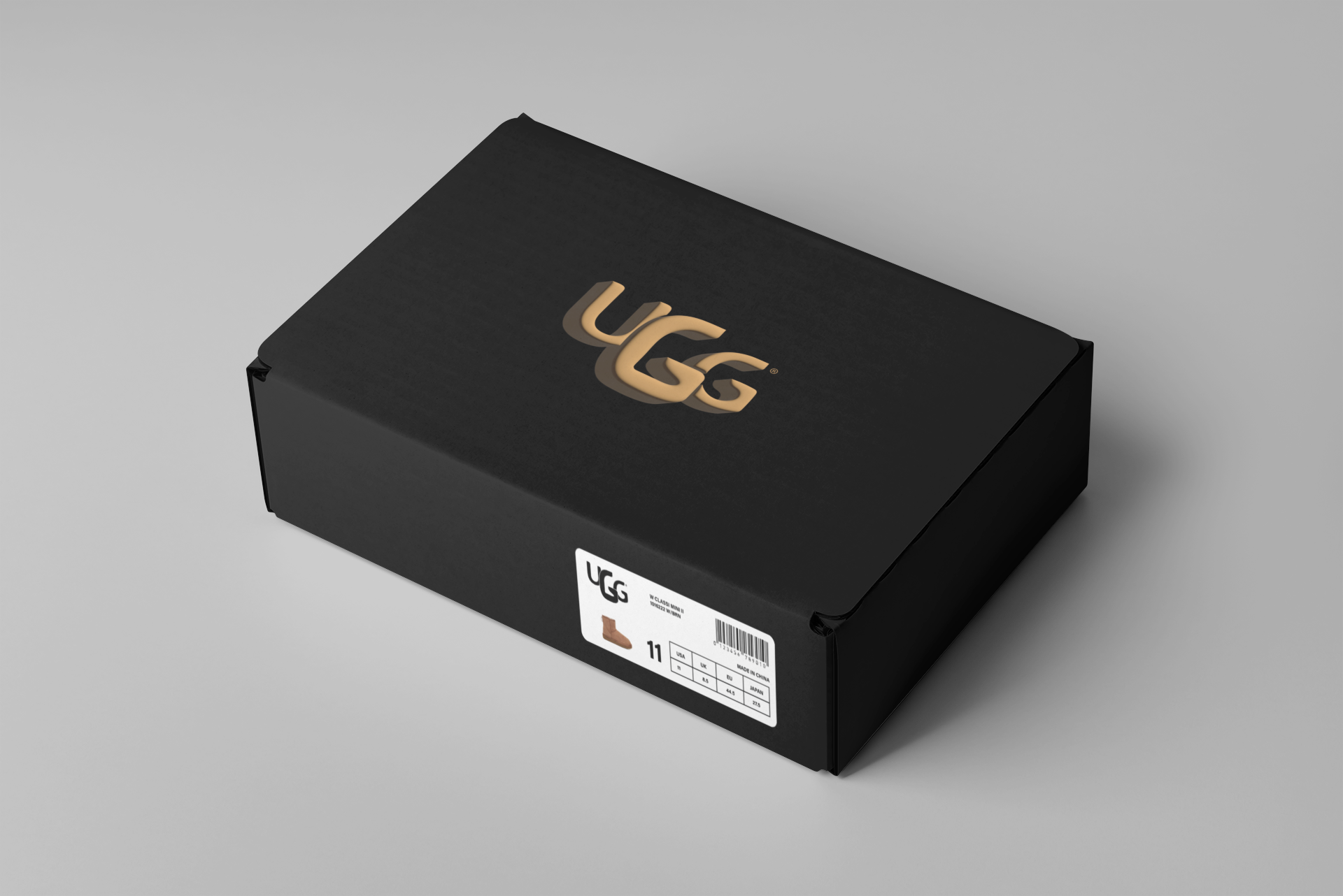 Ugg Shoe Box w/ 3D Logo Angle 1