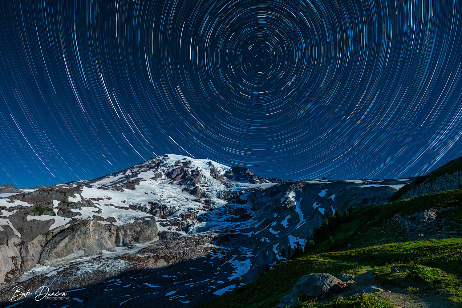 8430-Mt Rainier Nisqually Galcier Star Trails