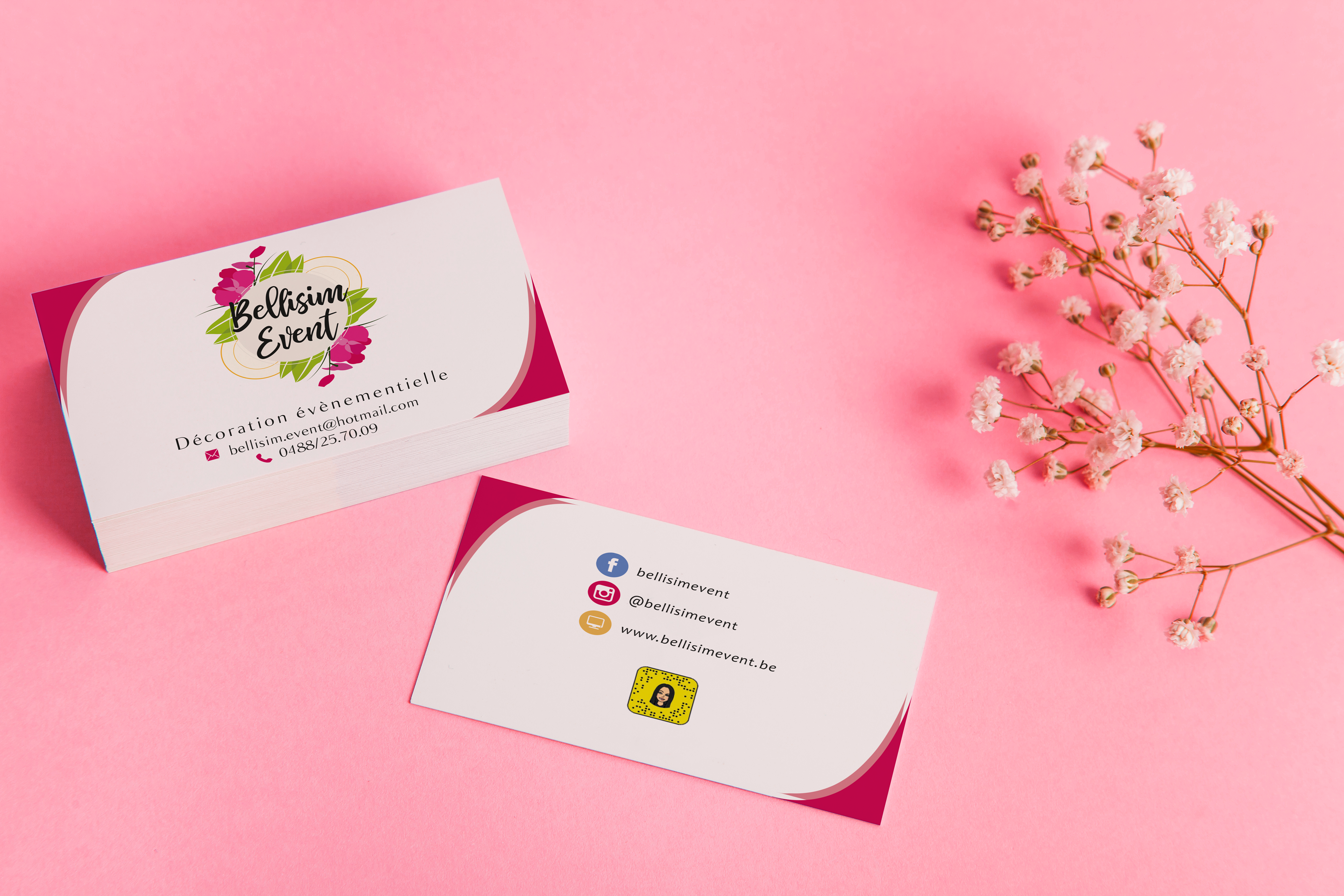 design mockup of a business card - wedding planner