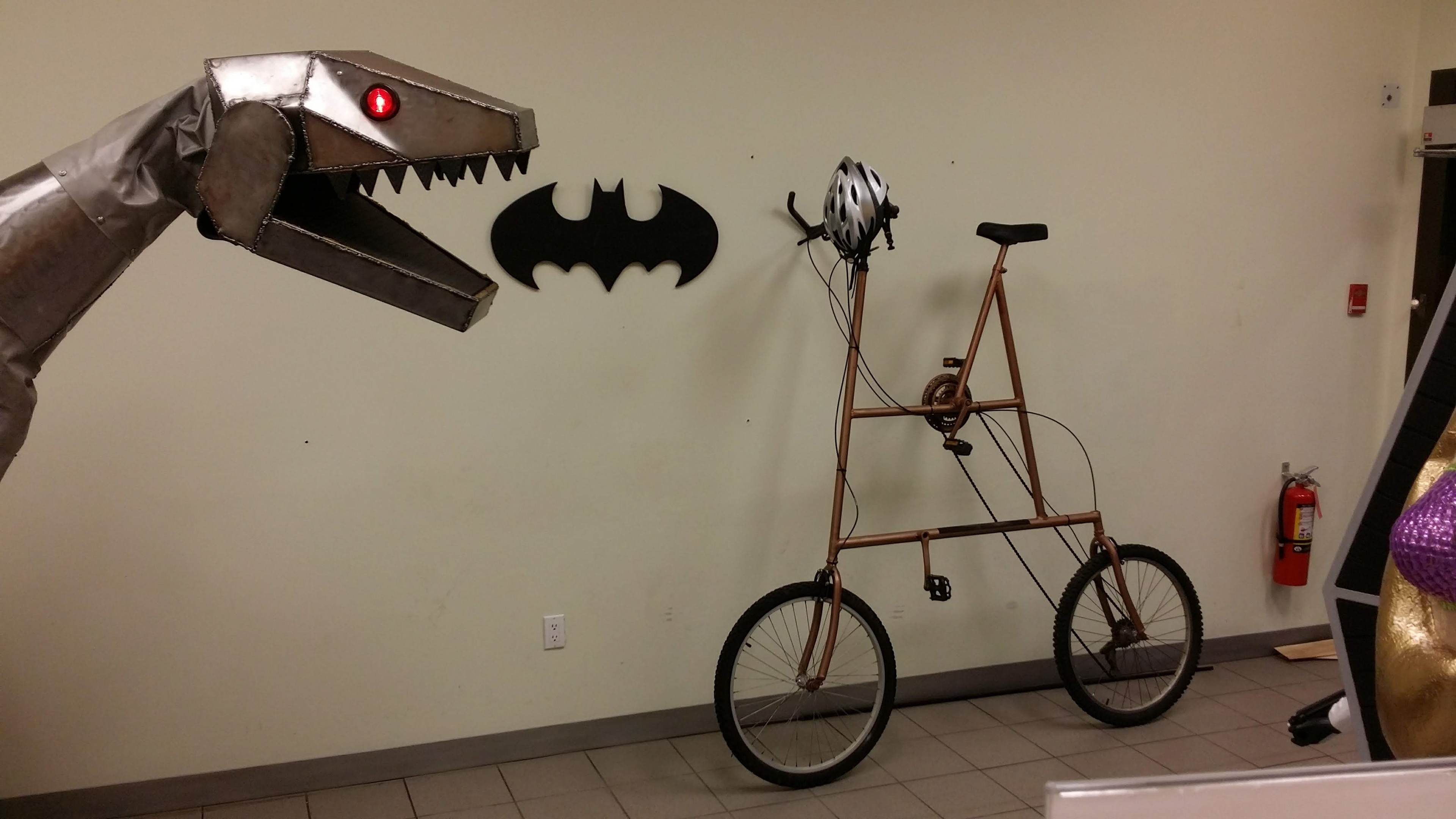 Robot Dino, Batman logo, and Nova Scotia's tallest bicycle.