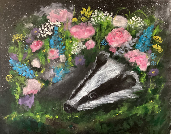 Mäyrä ruuspuskassa (availeble)