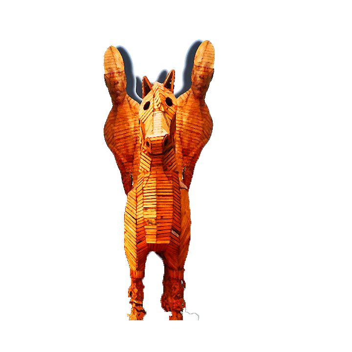 extracted phototype of old logo with wooden horse
