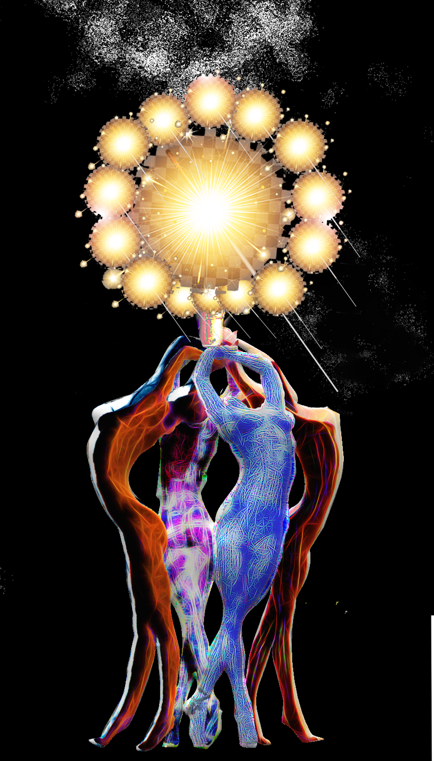 Burning Man sculpture lamp