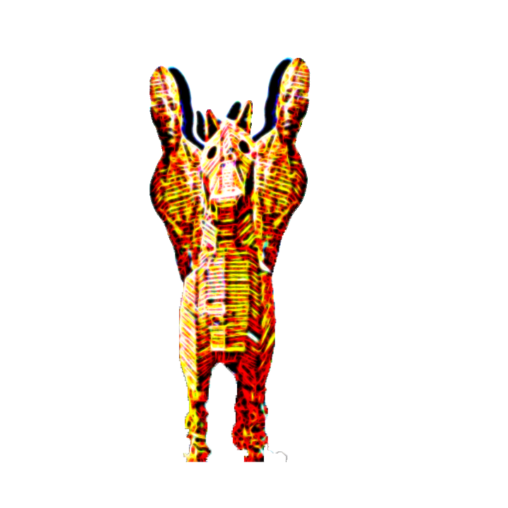 apricot glow extracted phototype of old logo with wooden horse
