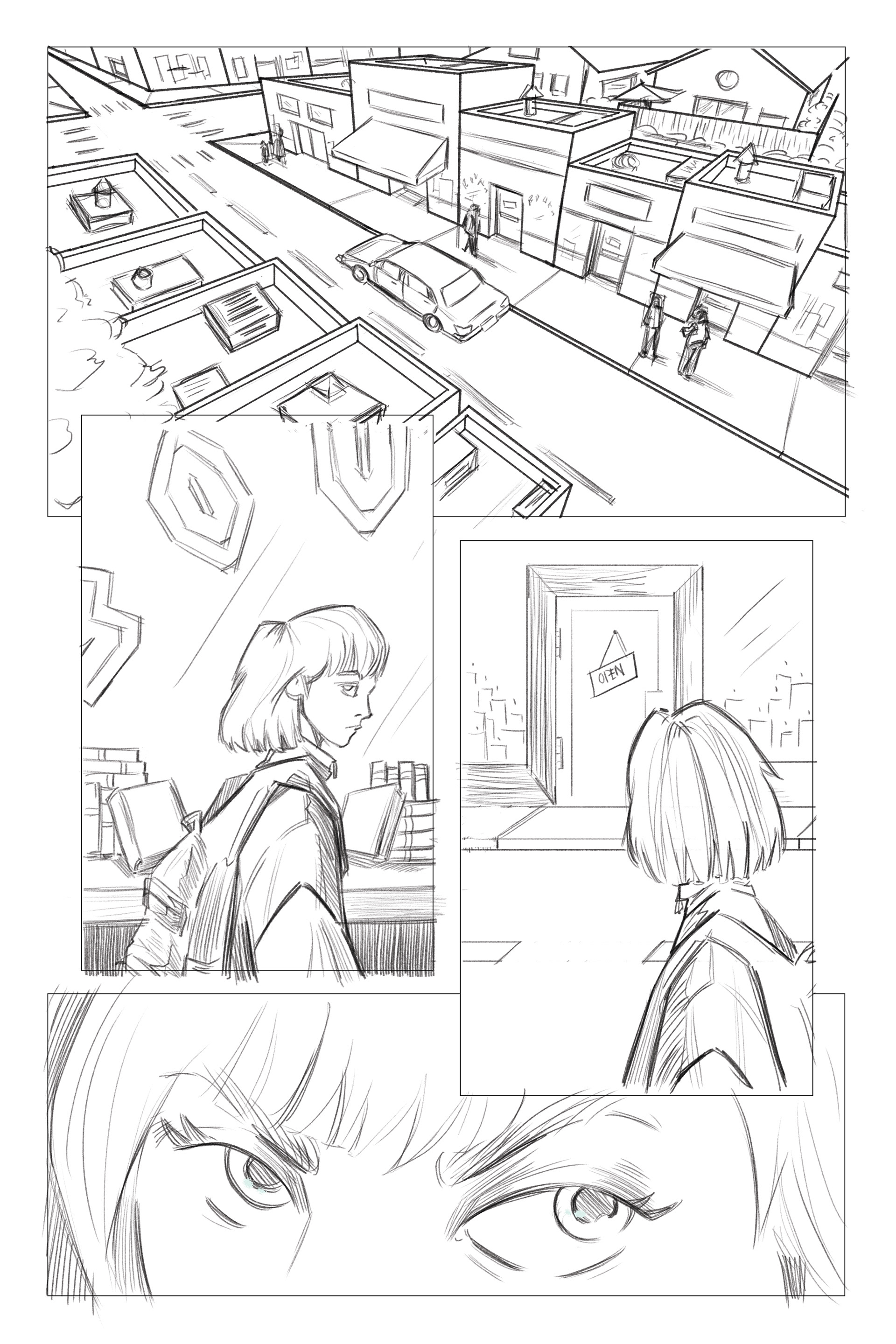 Pencil version of page #1