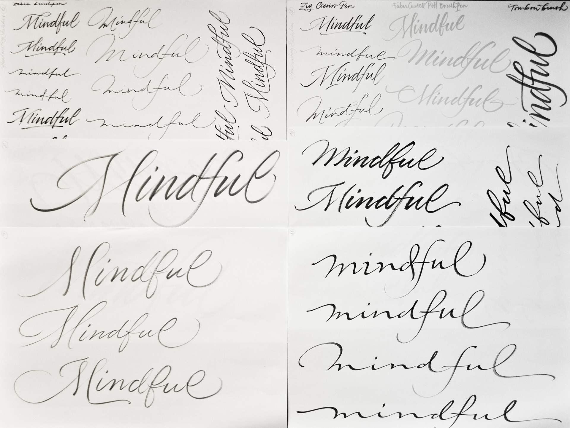 Aline Kaori - Calligraphy & Lettering - Mindful Script Lettering Process