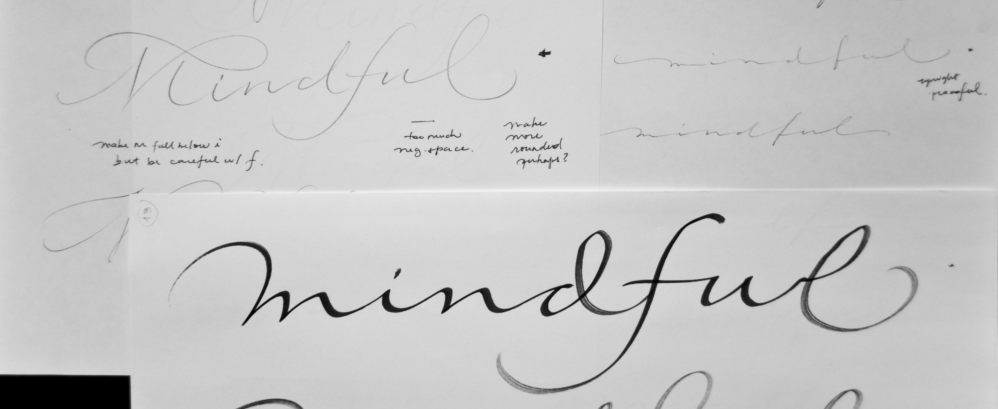 Aline Kaori - Calligraphy & Lettering - Mindful Script Lettering Process