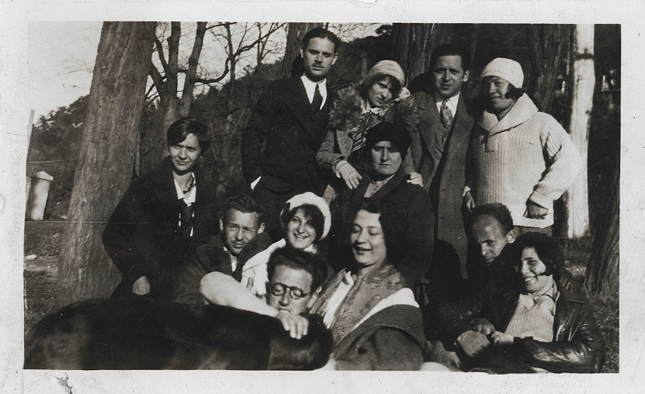 Irving with friends and relations