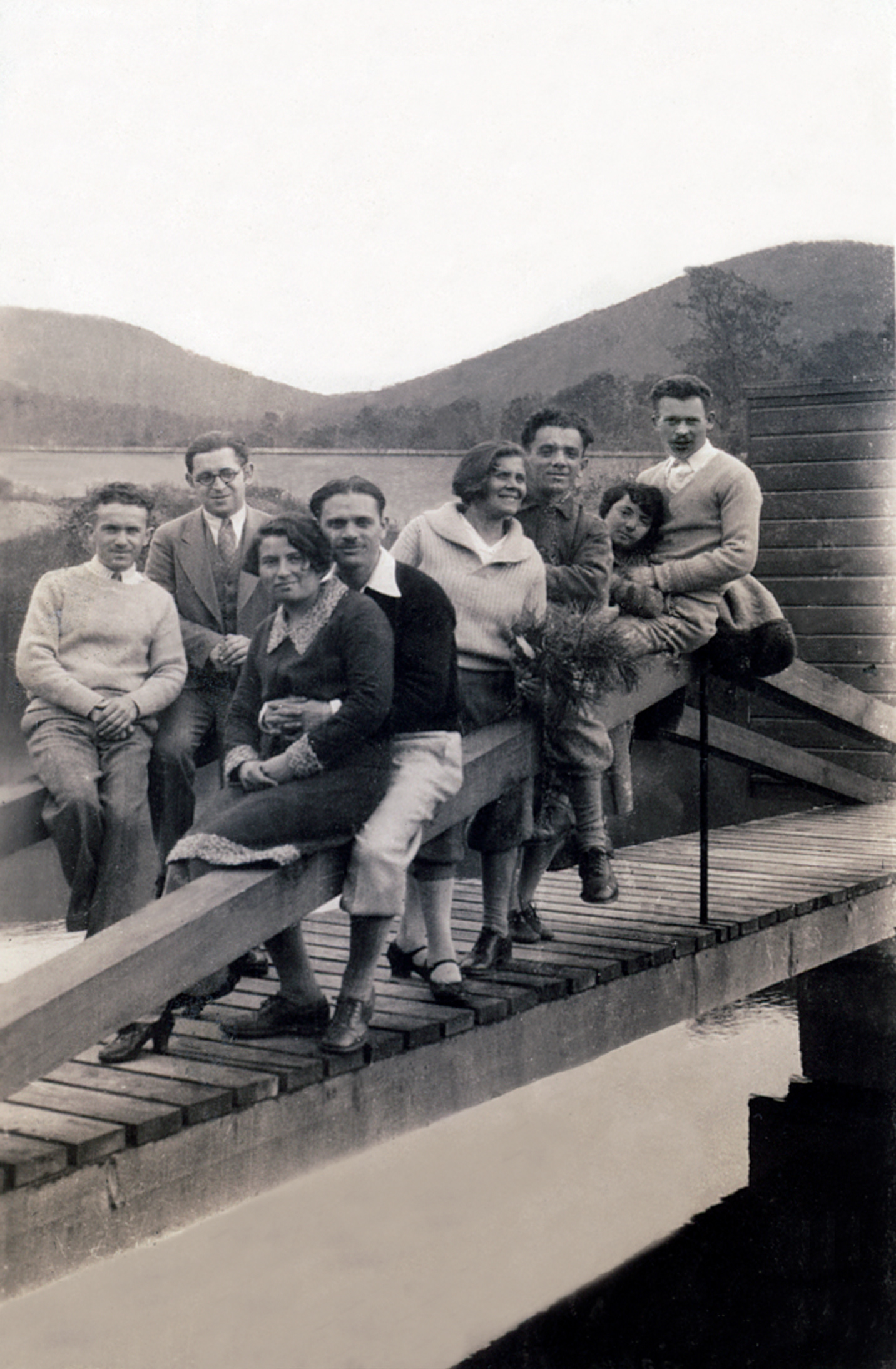 Irving with friends and relations