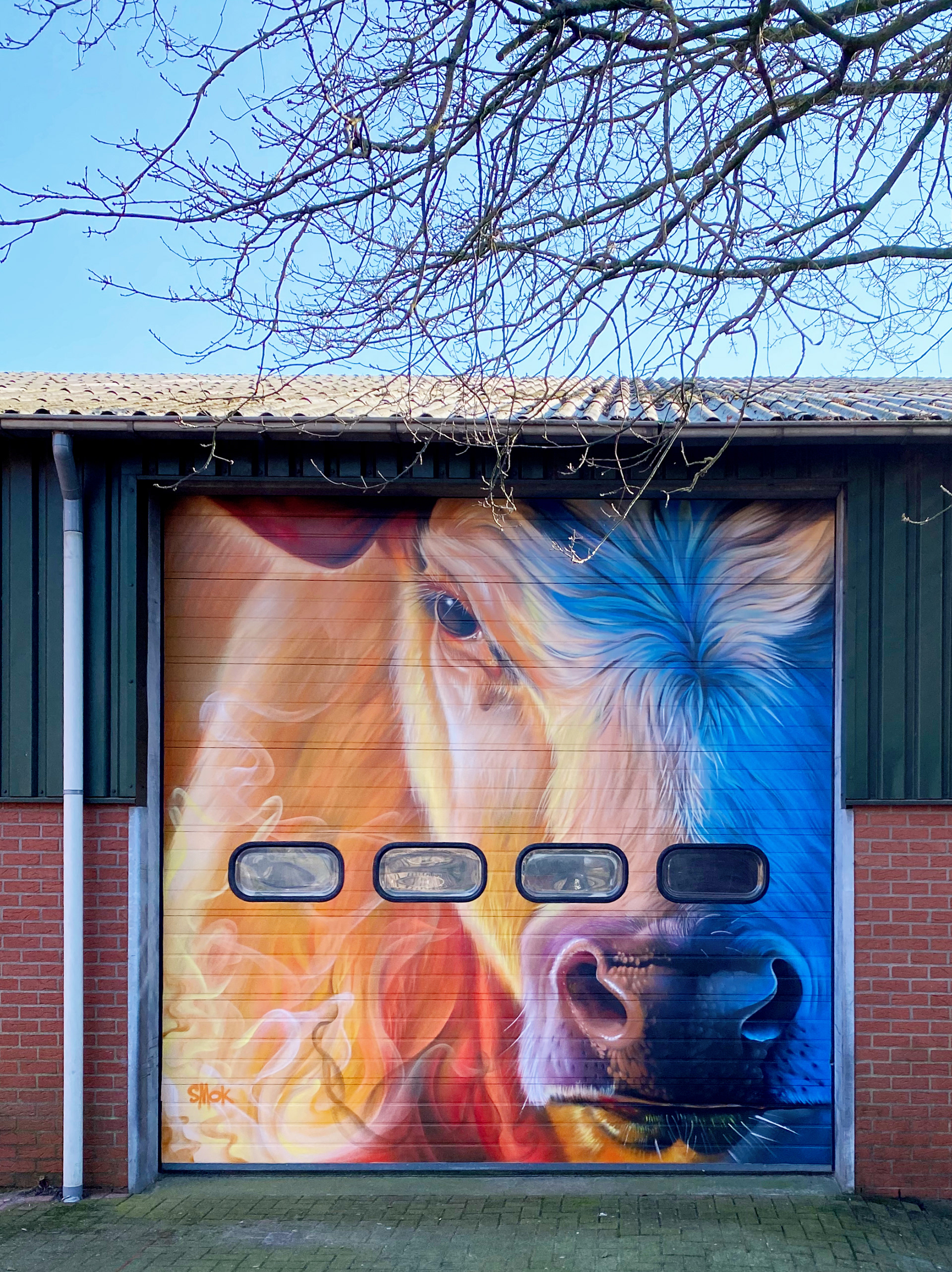 Mural of a cow