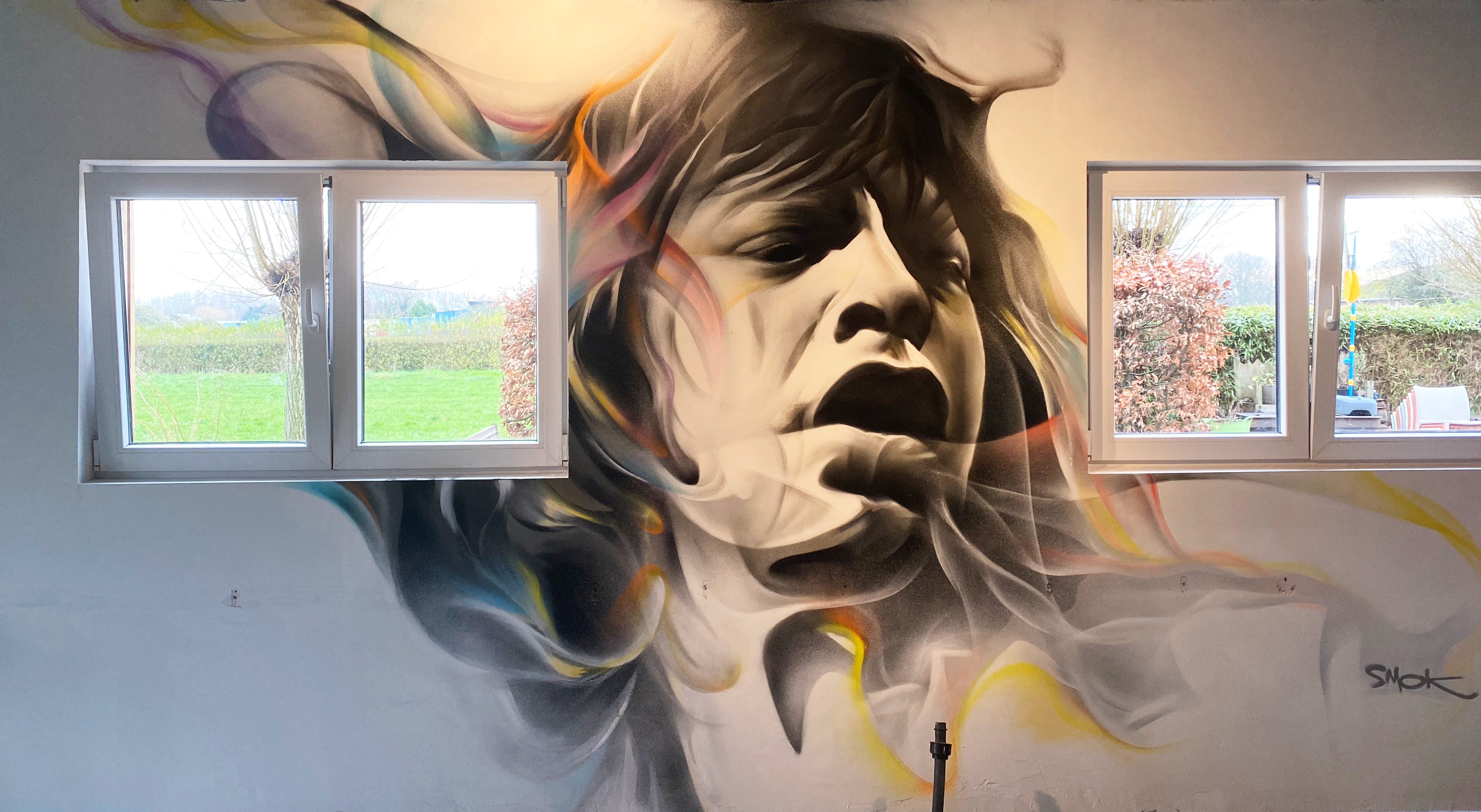 wall painting of Mick Jagger