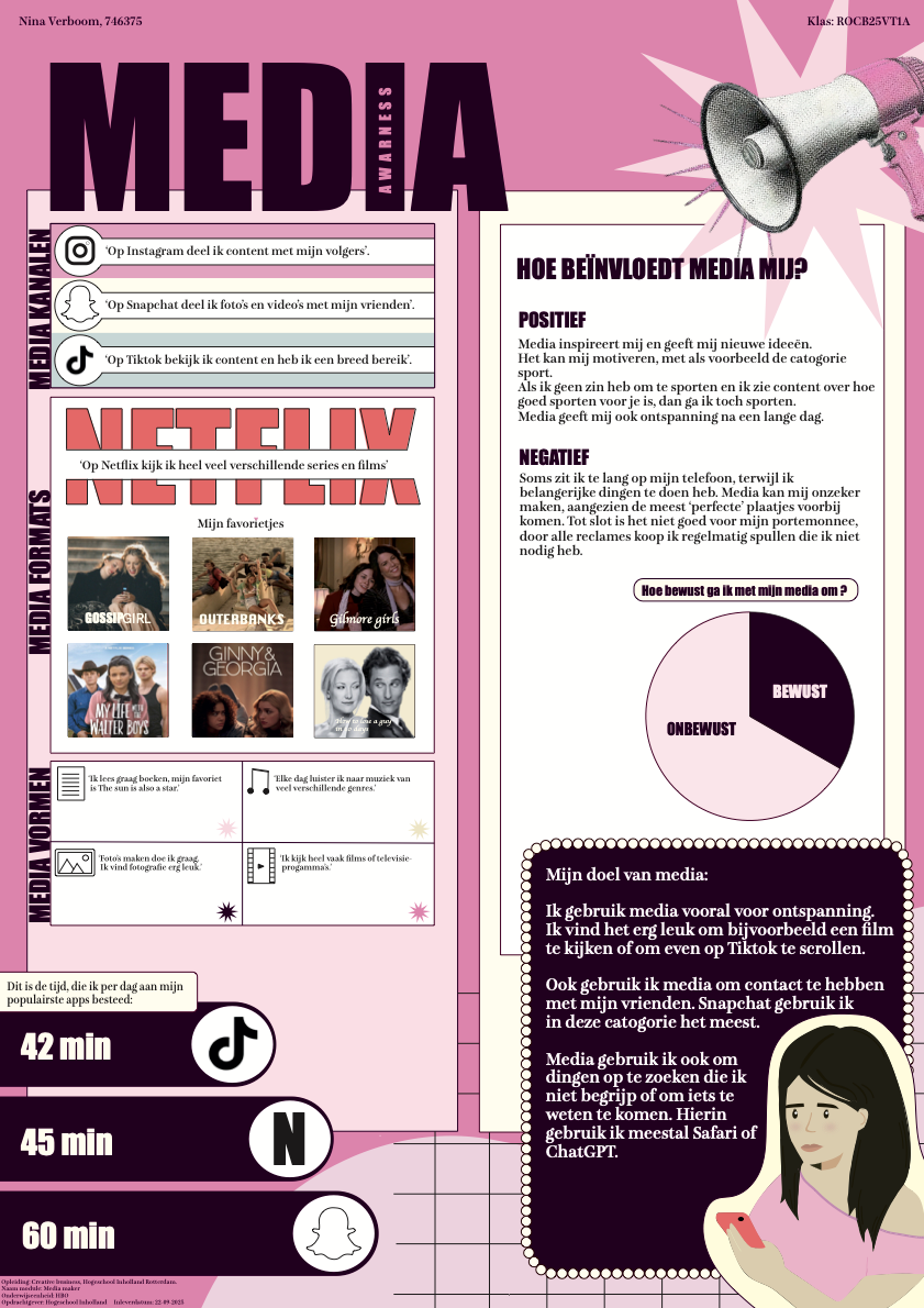 Infographic design, media awareness, van Nina Verboom Creative Business Professional.