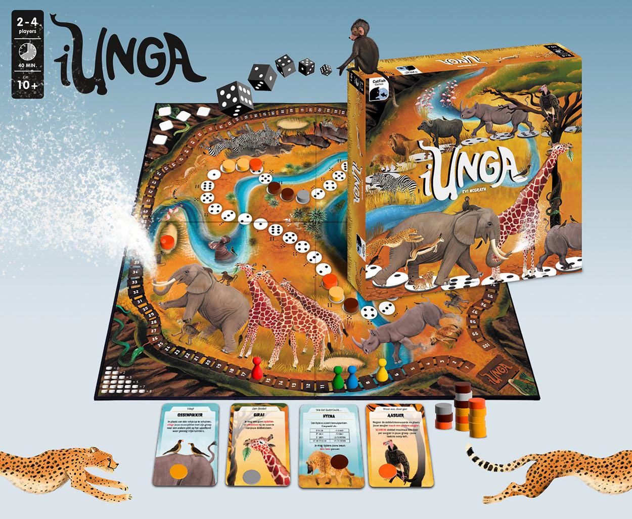Board game for Catfish Games called iUnga, Patricia Hooning