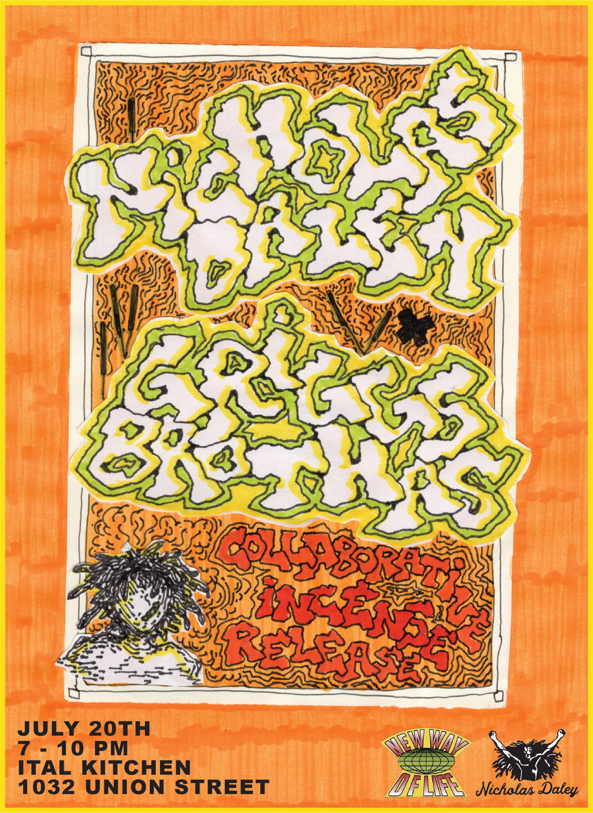 NICHOLAS DALEY x GRIGGS BROTHERS INCENSE RELEASE PARTY FLYER (2023)