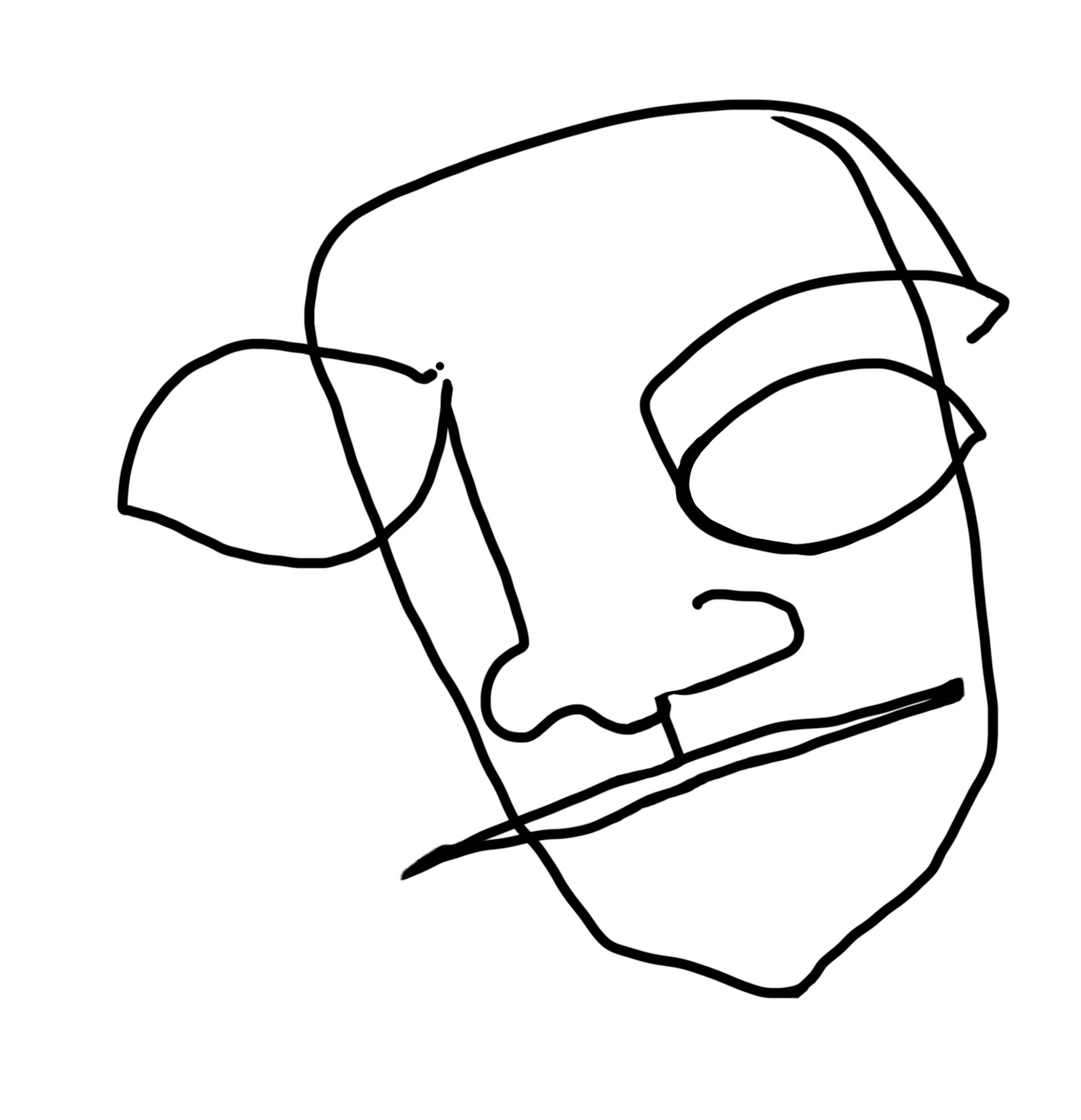 Me in the Morning Blind Contour.tif