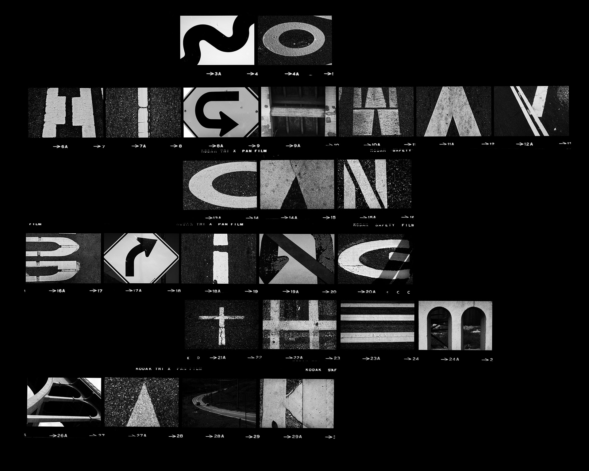 Contact Sheet Typeface Experiment