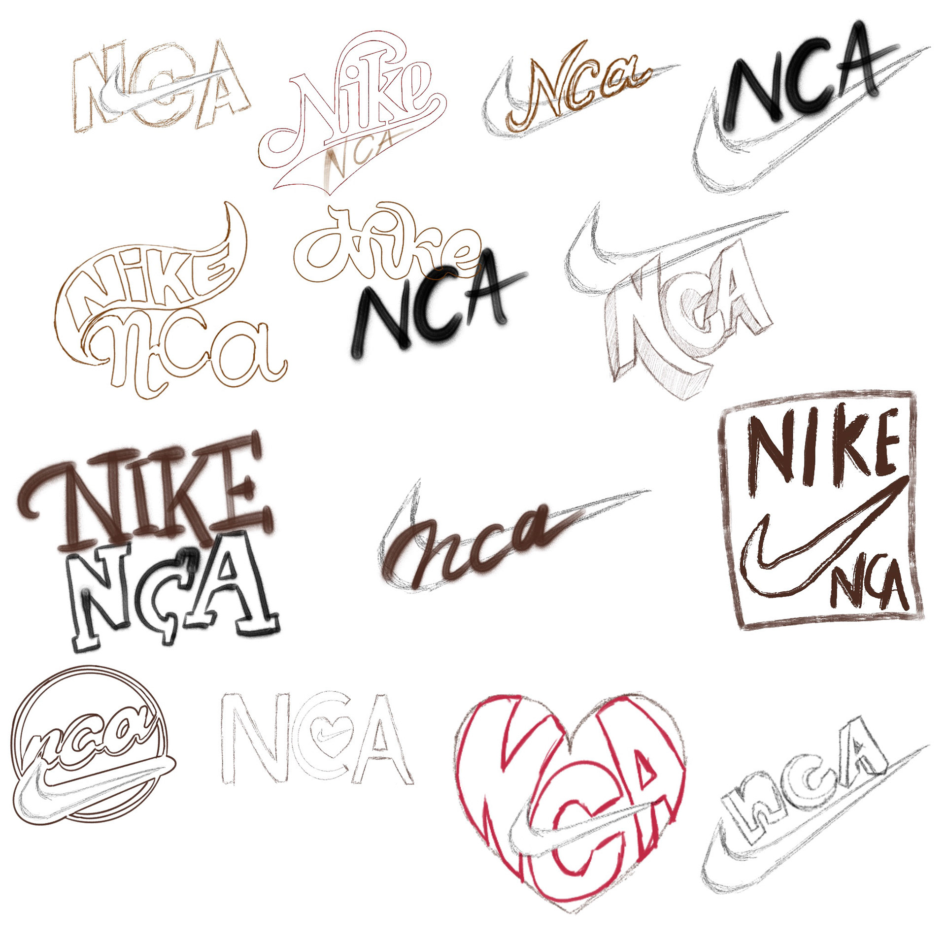Calligraphie proposés pour Nike  NCA