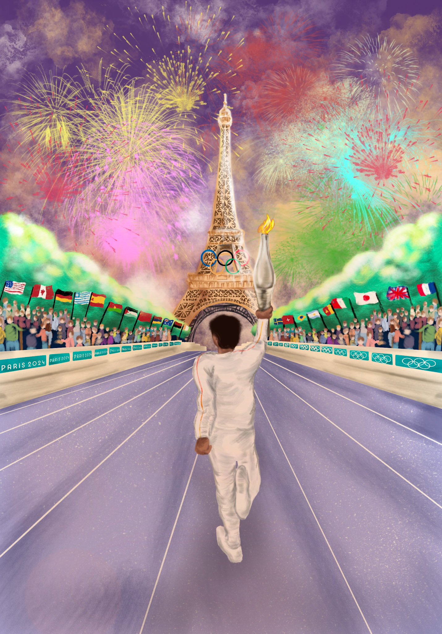 Illustration pour le début des Jeux olympiques Paris 2024