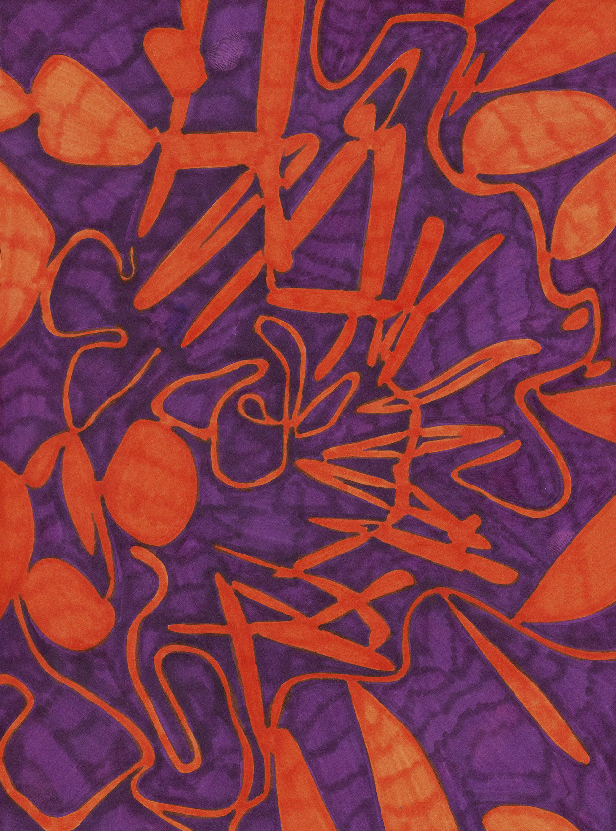 Plumones Sharpie sobre papel Canson Extra-Blanc 90 gm, 21x28,2 cms.