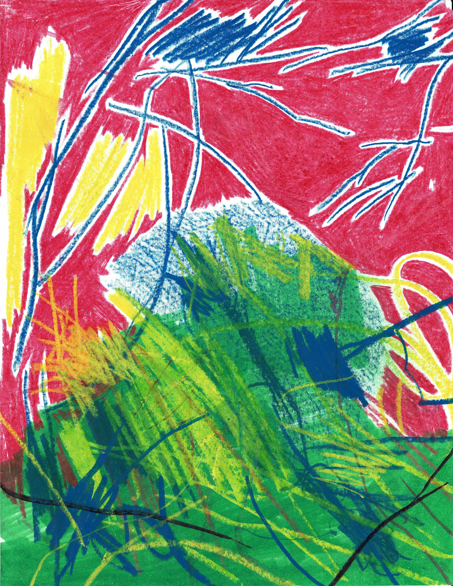 "AH!" (2016). Lápices de madera sobre papel y plumones sobre papel. 21,4 x 27,5 cm.