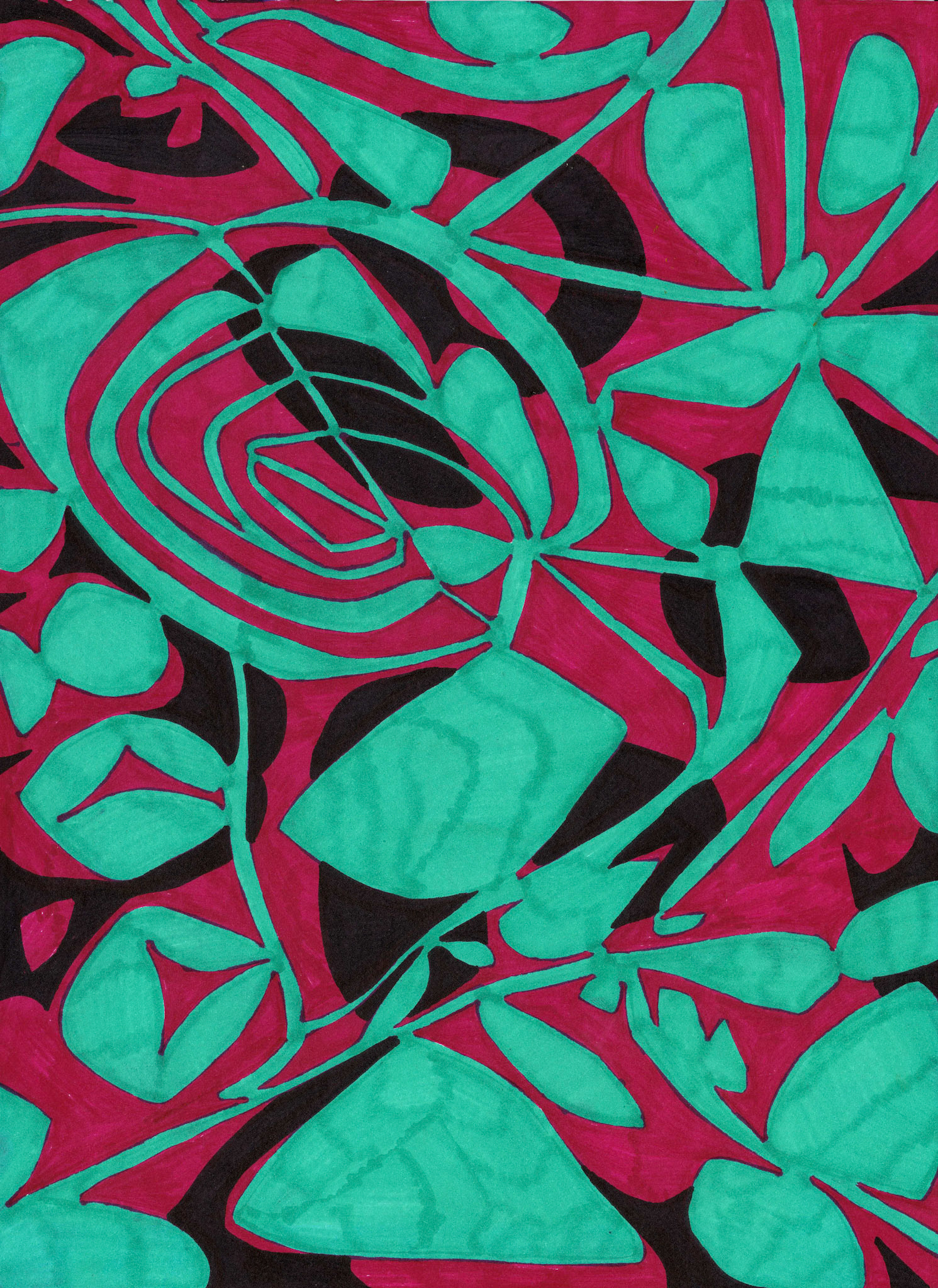 "Resistencias y aprendizajes del cuerpo". Plumón Sharpie sobre papel Fabriano Accademia 200 gm2. 20,9 x 28,7 cm.