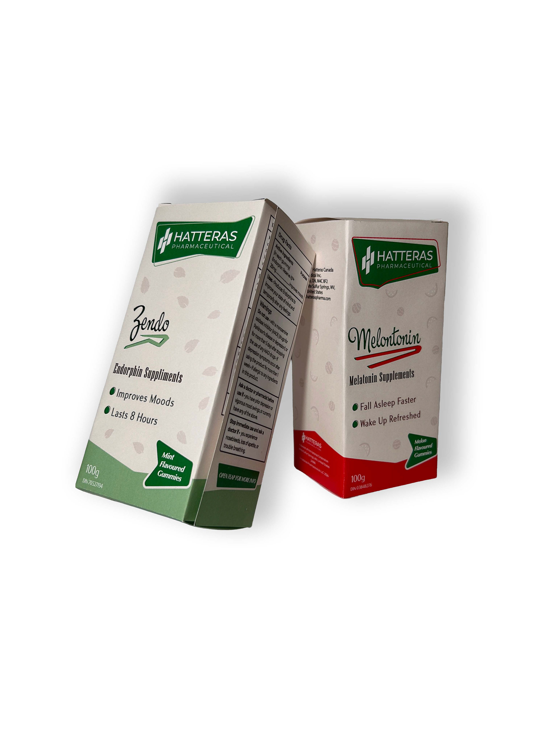 Printed Package Leaning on Box