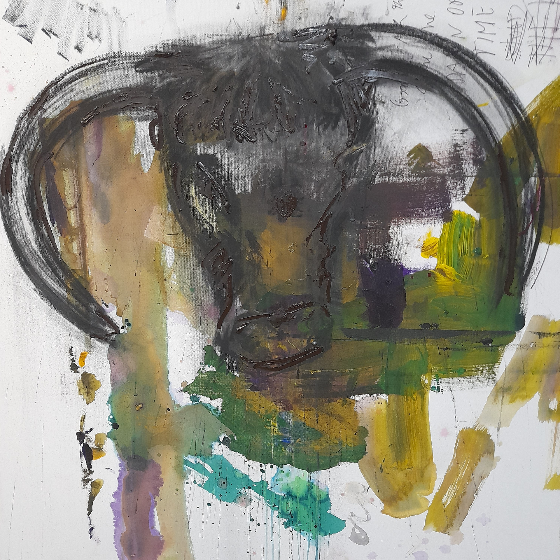 Ink, acrylic and charcoal on canvas
