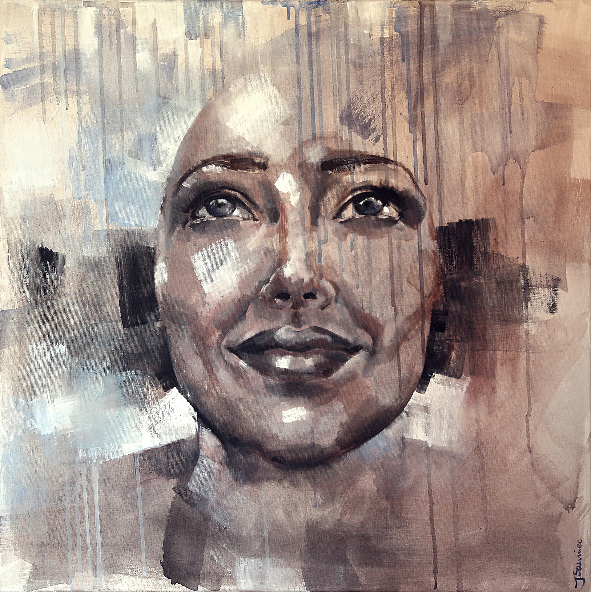 Rain II. 70x70. Acrylic on canvas.