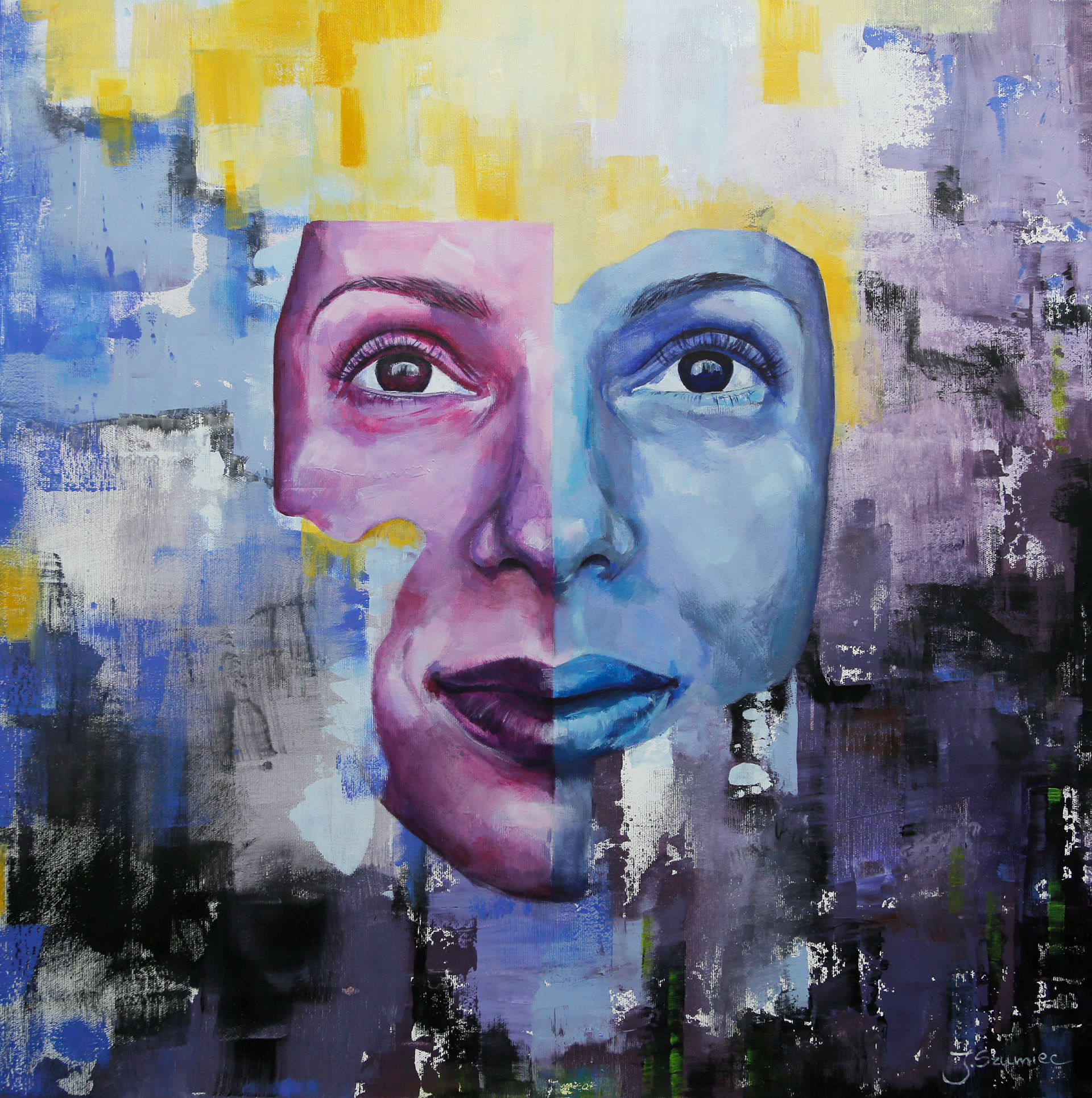 Duality. 70x70. Acrylic on canvas.