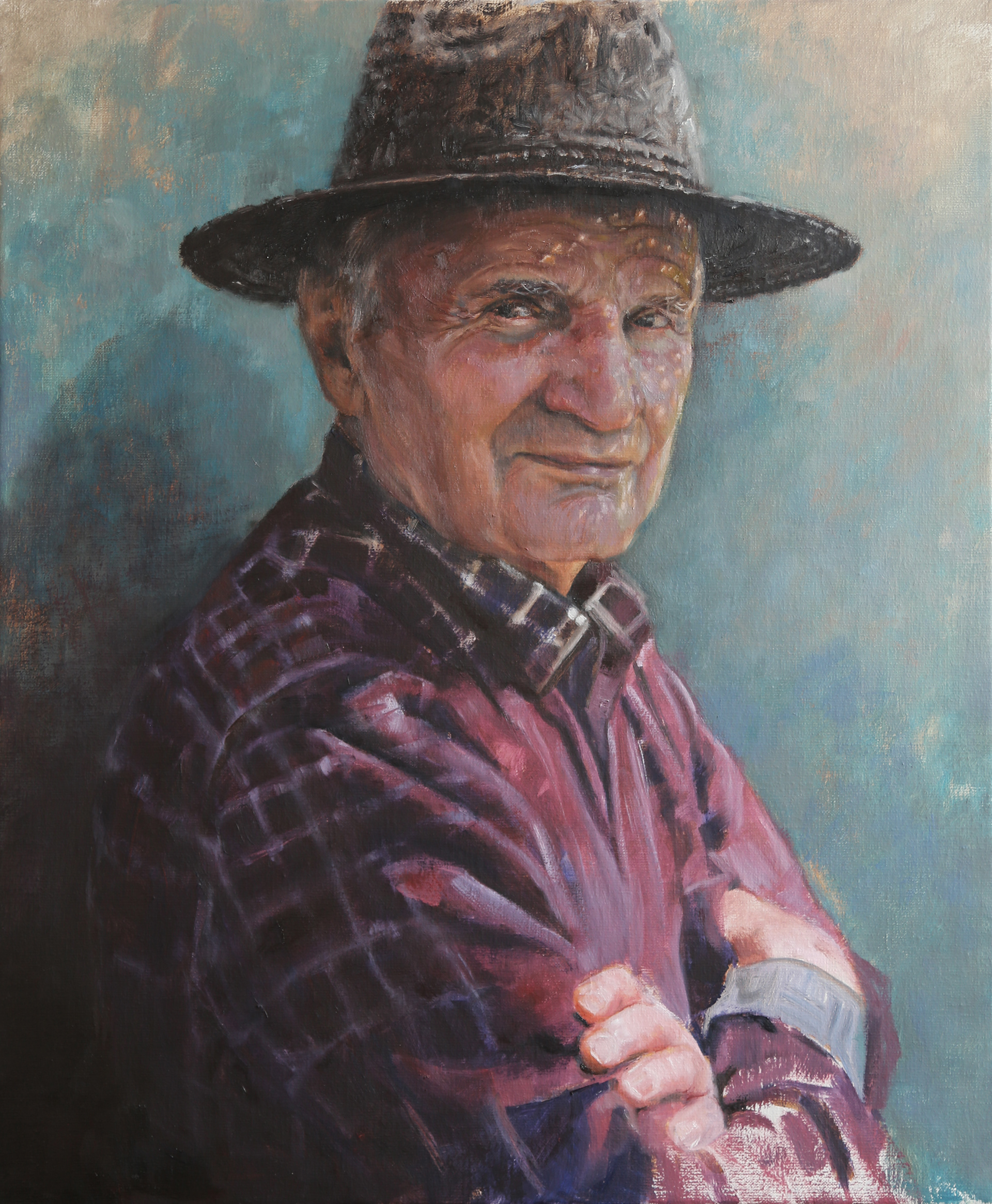 Portrait of my Dad. 60x50. Oil on linen.