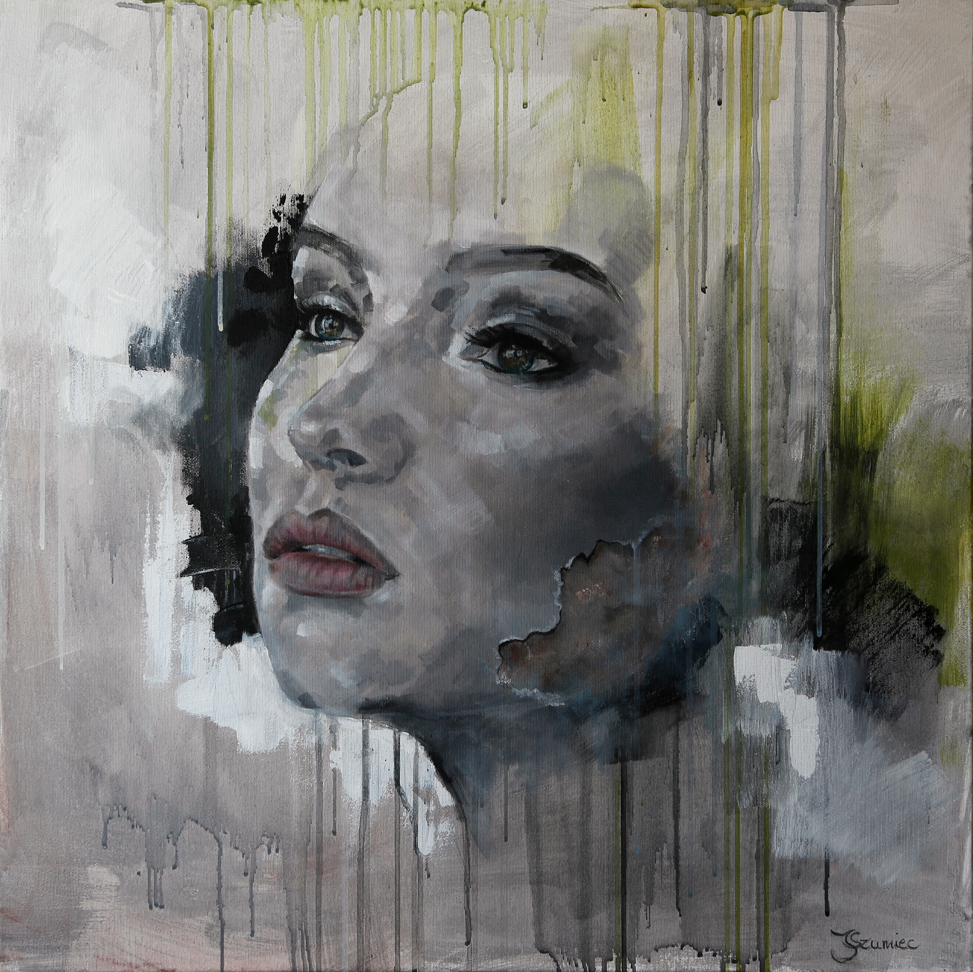 Rain I. 70x70. Acrylic on canvas.