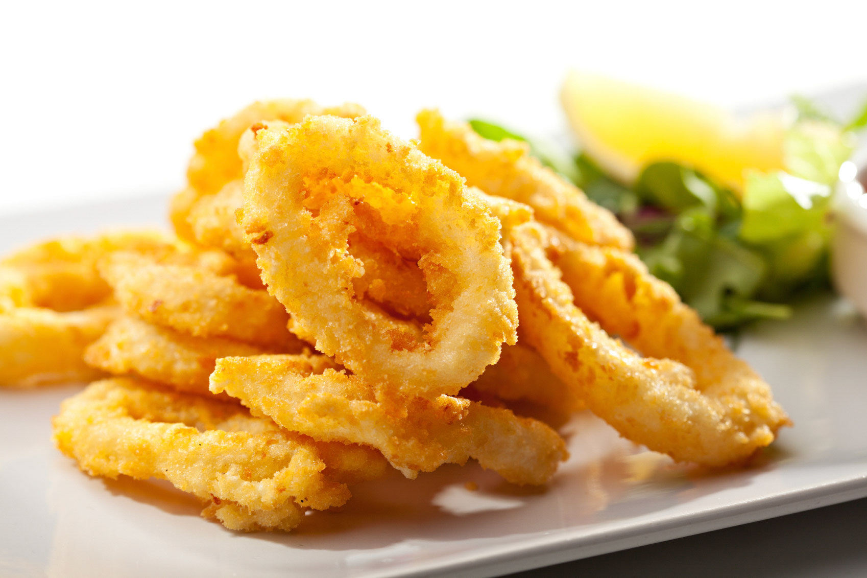 Deep Fried Calamari Rings. Selective Focus
