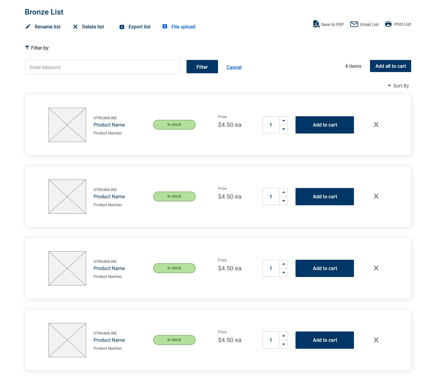My Lists Mid-Fi Wireframe in Axure