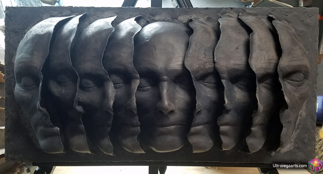 Handcrafted mask sculpture by ULTRAVEGA ARTS