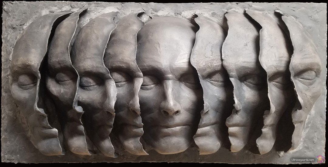 Handcrafted mask sculpture by ULTRAVEGA ARTS