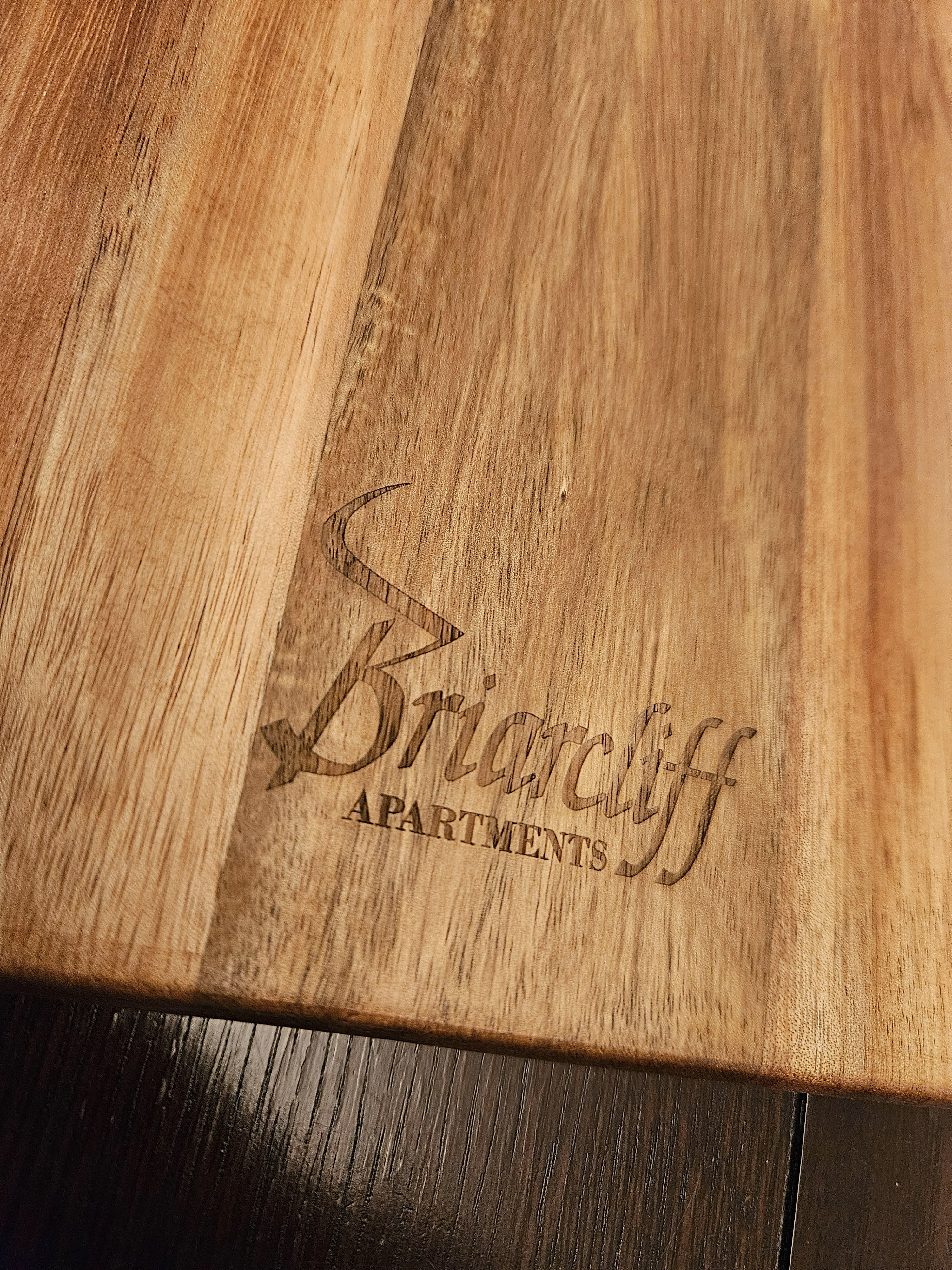 Close-up of cutting board move-in gift