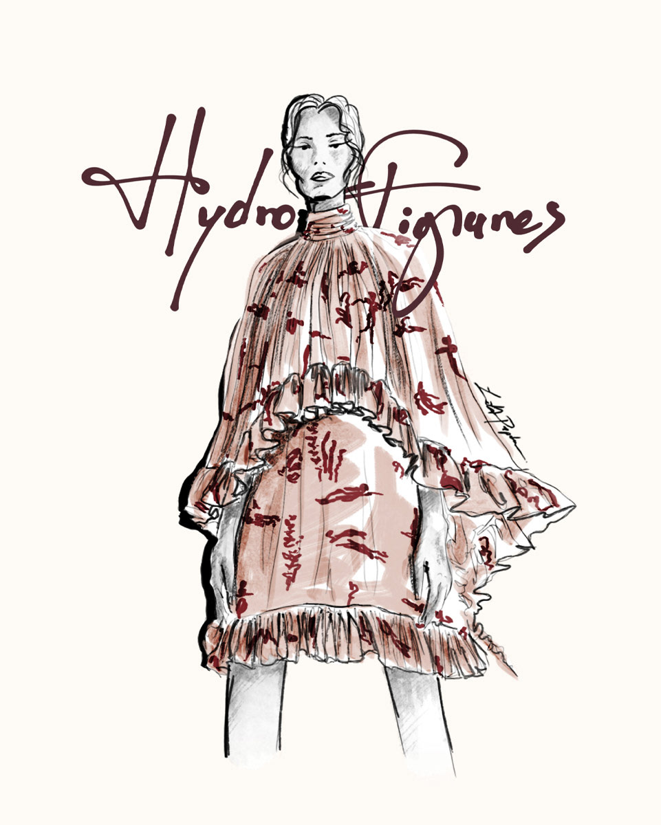 'Hydro Figures' print dress concept, illustrated (soon available for licensing)