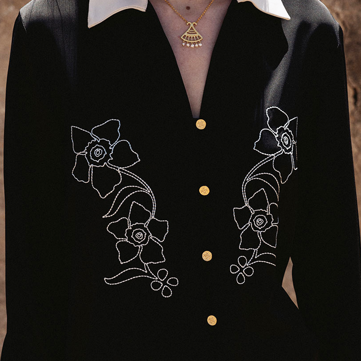 Various motifs adapted as guides for embroidery development.