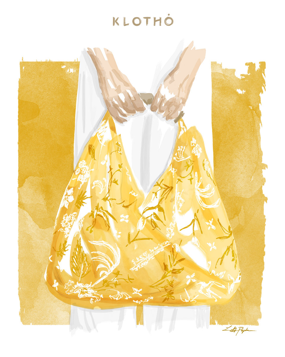 'Flora Aestiva' print on Hobo Bag by Klotho, illustrated