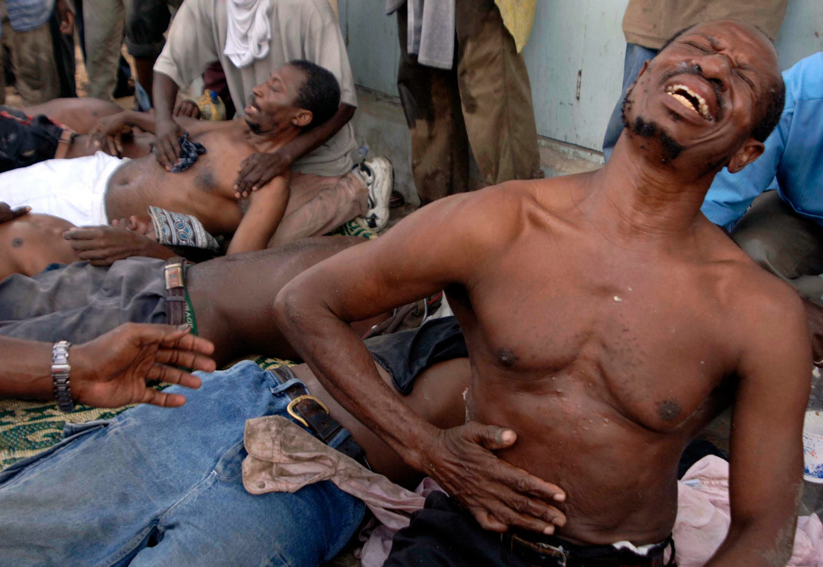 Opposition supporters injured by police during demonstrations soon before the announcement of Zanzibar's 2005 election results.
