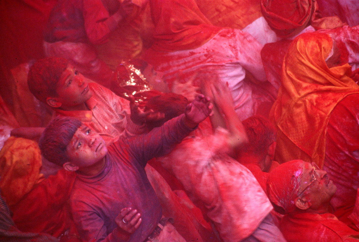 Holi Ladu. The 1st day of the week long festivities to celebrate Holi in village of Barsana, North India.