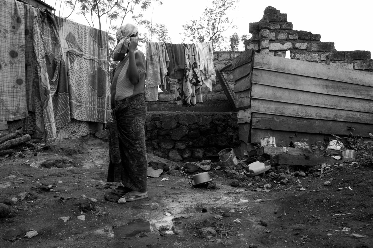 'Safari', 22, has been raped twice by soldiers. In 2004 her village was attacked. As she escaped, pregnant, she met five soldiers. "They terrified me with their guns and said ‘we will kill you we will kill you’. They raped me. I aborted and contracted fistula." Seven days after returning home from her fistula operation in Goma her village was attacked again, and burnt. Her family fled into the bush. "We built a house out of leaves so that we could run if necessary. Five months later I was raped again. The soldiers came. I ran with my three year old daughter, but they chased us. They took my daughter, and threw her to the ground. I saw four men, but don’t remember how many raped me. When they were raping me my child had to watch everything." Safari’s operation was damaged and she is back in Goma waiting for treatment. "I don’t know how many times this will happen. I am powerless, how can I protect myself."