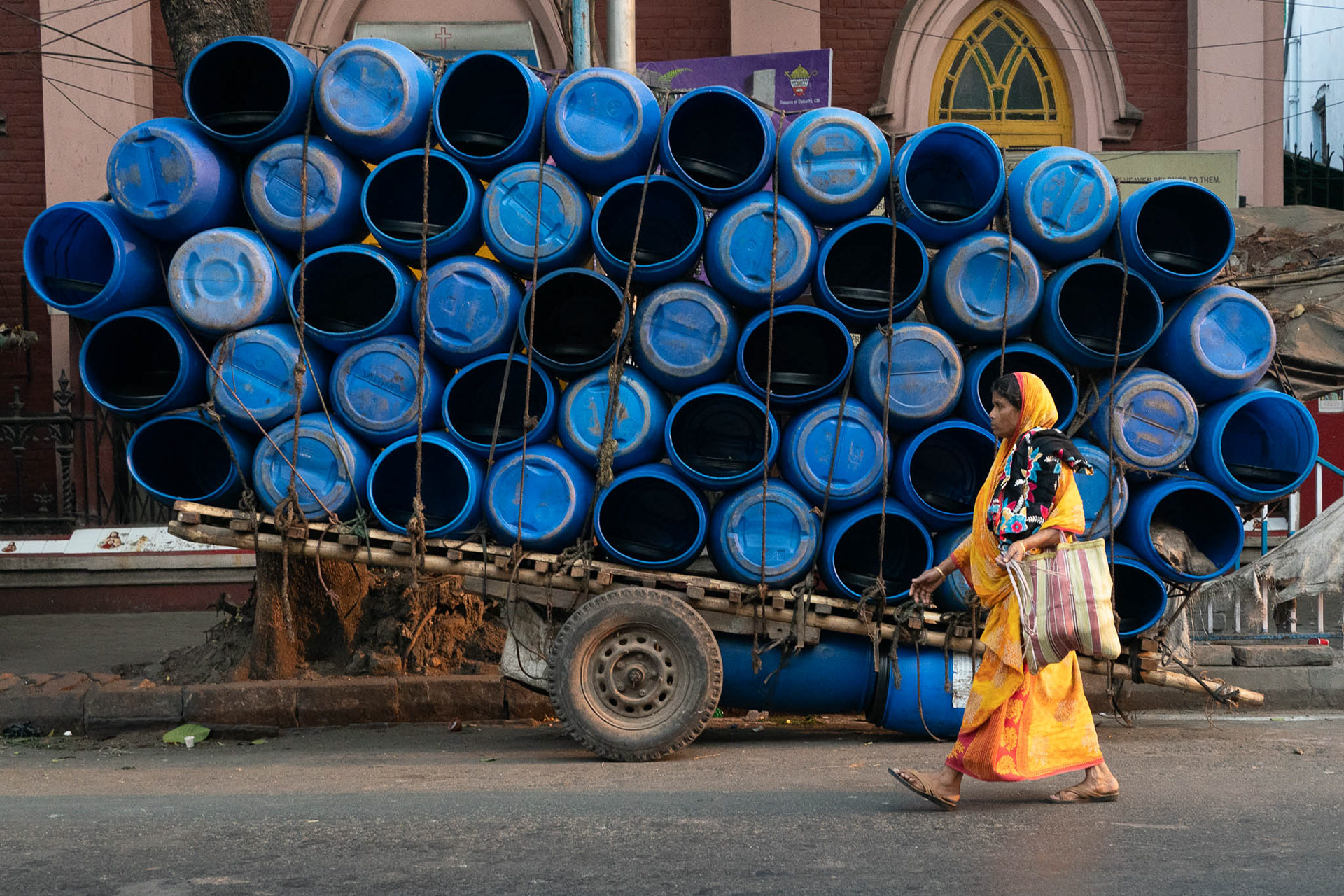 Blue Plastic Barrels