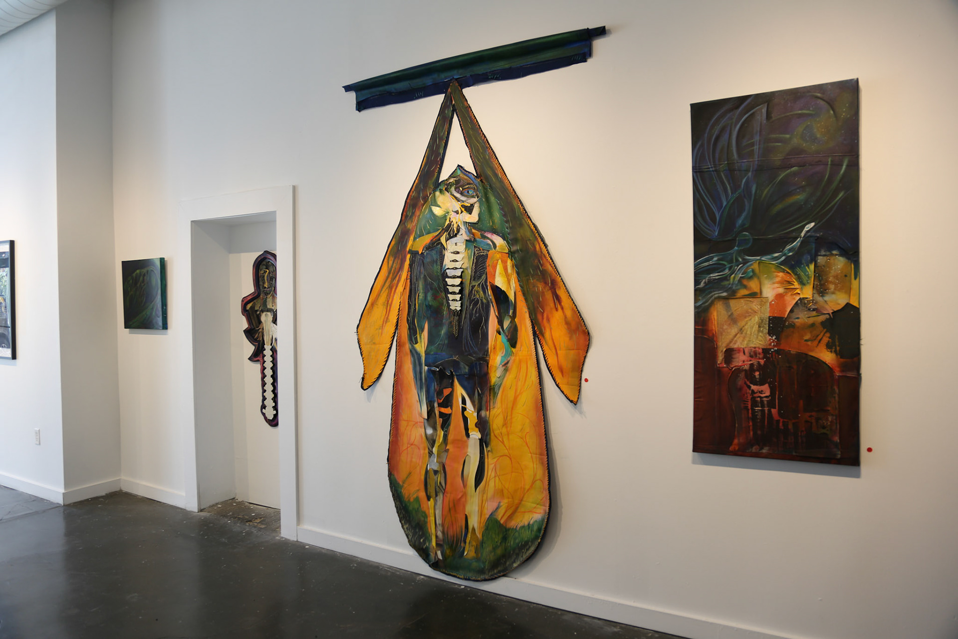 From left to right (The Moment I Realized and Root to Crown II), Rain Spann, Moments Make a Palace, Southside Contemporary Art Gallery, 2025