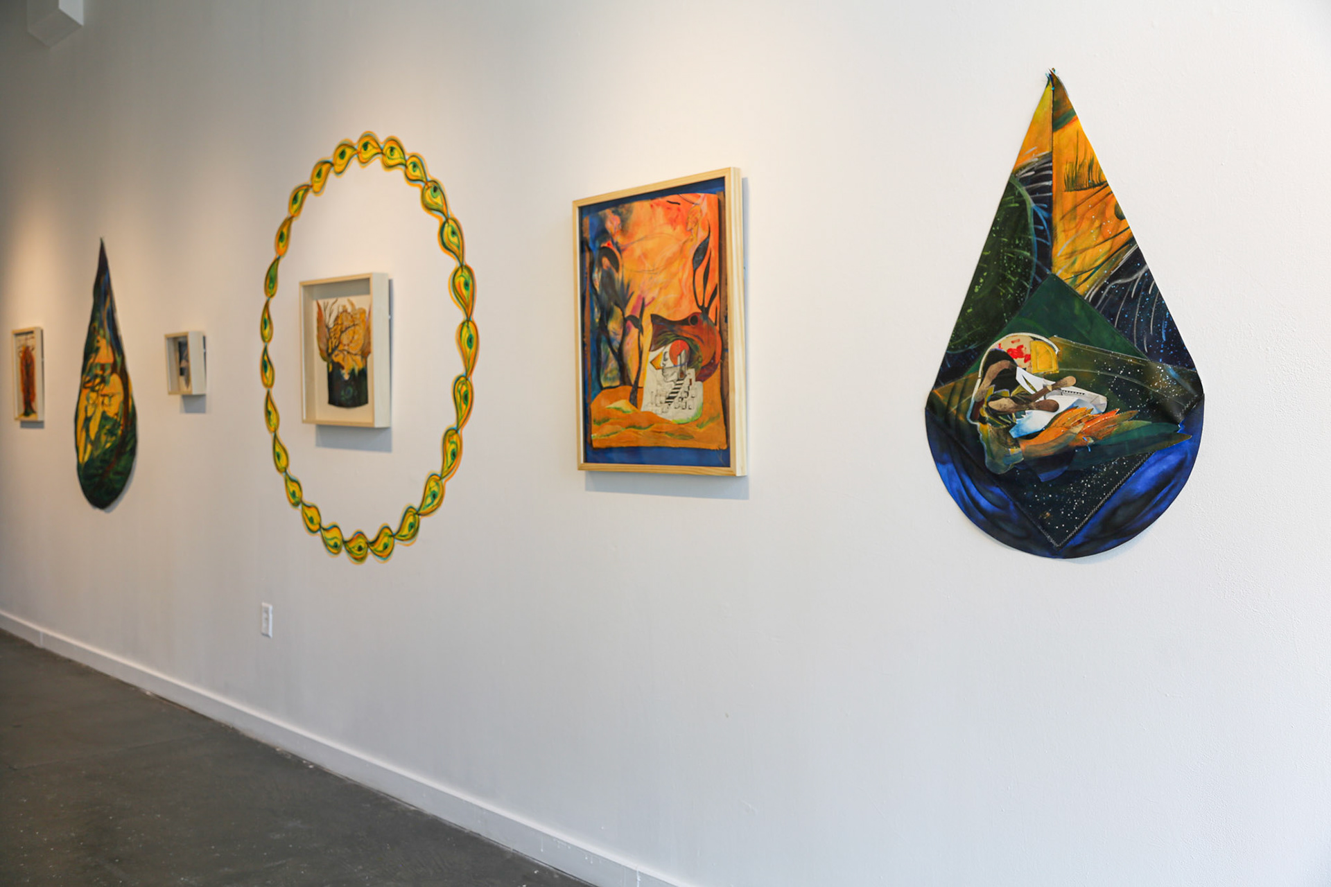 From left to right (Of a Soul, Overseers, and As Night Falls), Rain Spann, Moments Make a Palace, Southside Contemporary Art Gallery, 2025