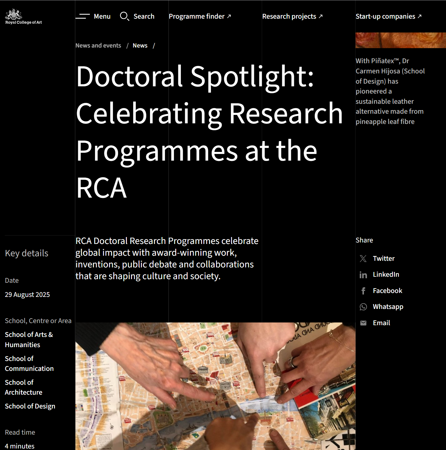 Featured in Doctoral Spotlight: Celebrating Research Degrees at RCA