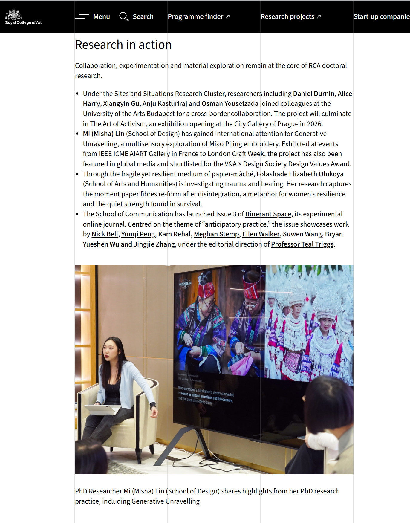 Featured in Doctoral Spotlight: Celebrating Research Degrees at RCA